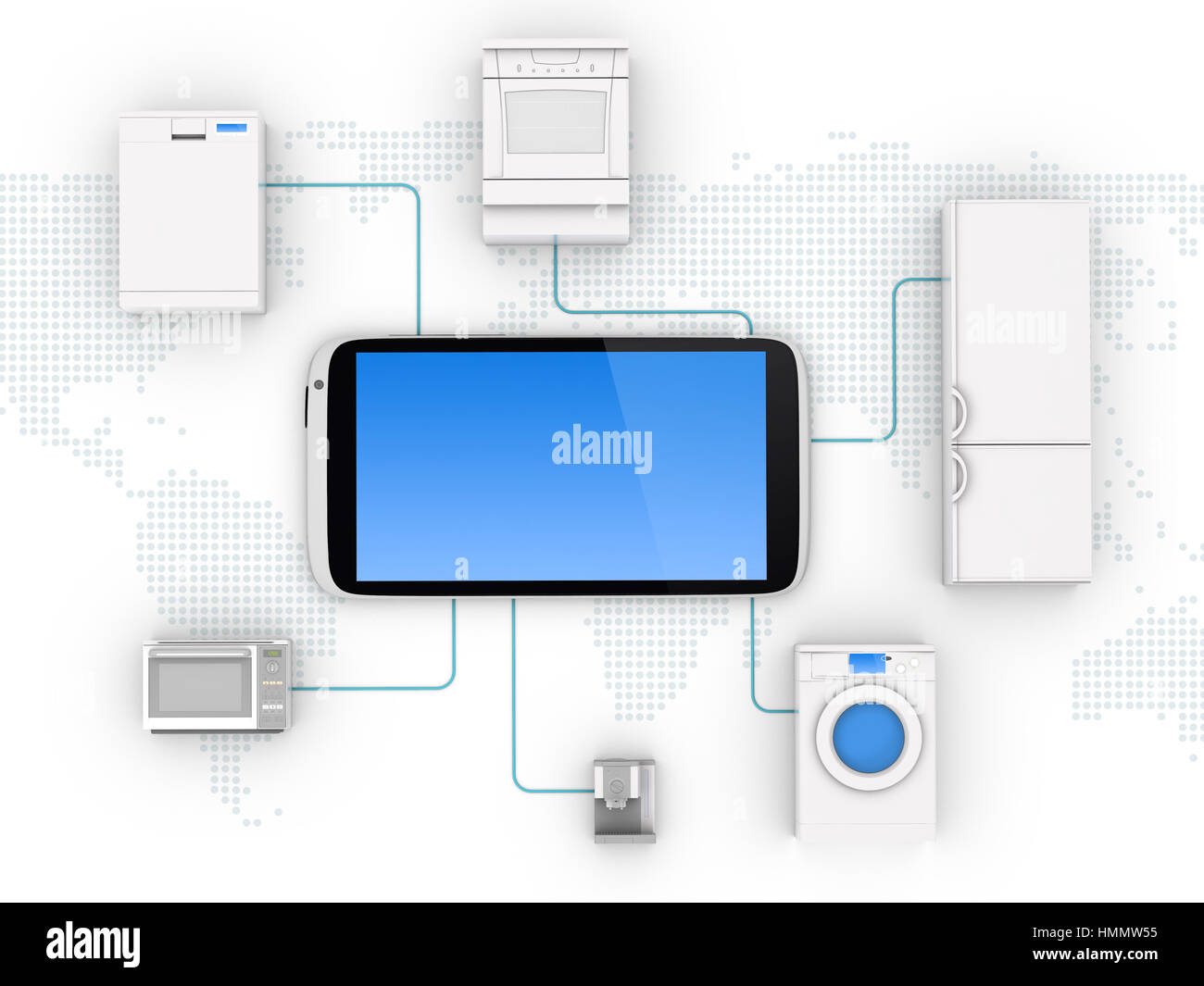 of Things Concept Home Appliances Connected To Smartphone