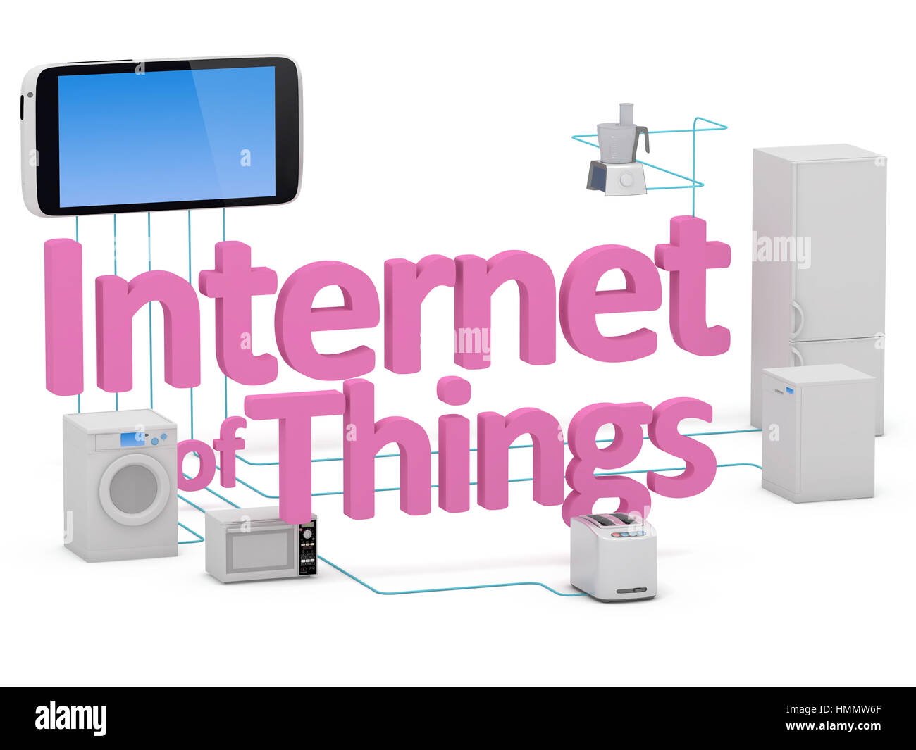 of Things Concept Home Appliances Connected To Smartphone