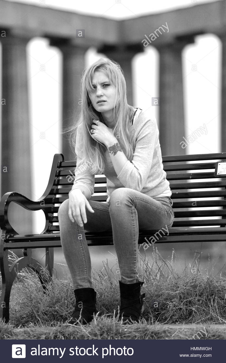 Sultry woman, Calton Hill, Edinburgh Stock Photo Alamy