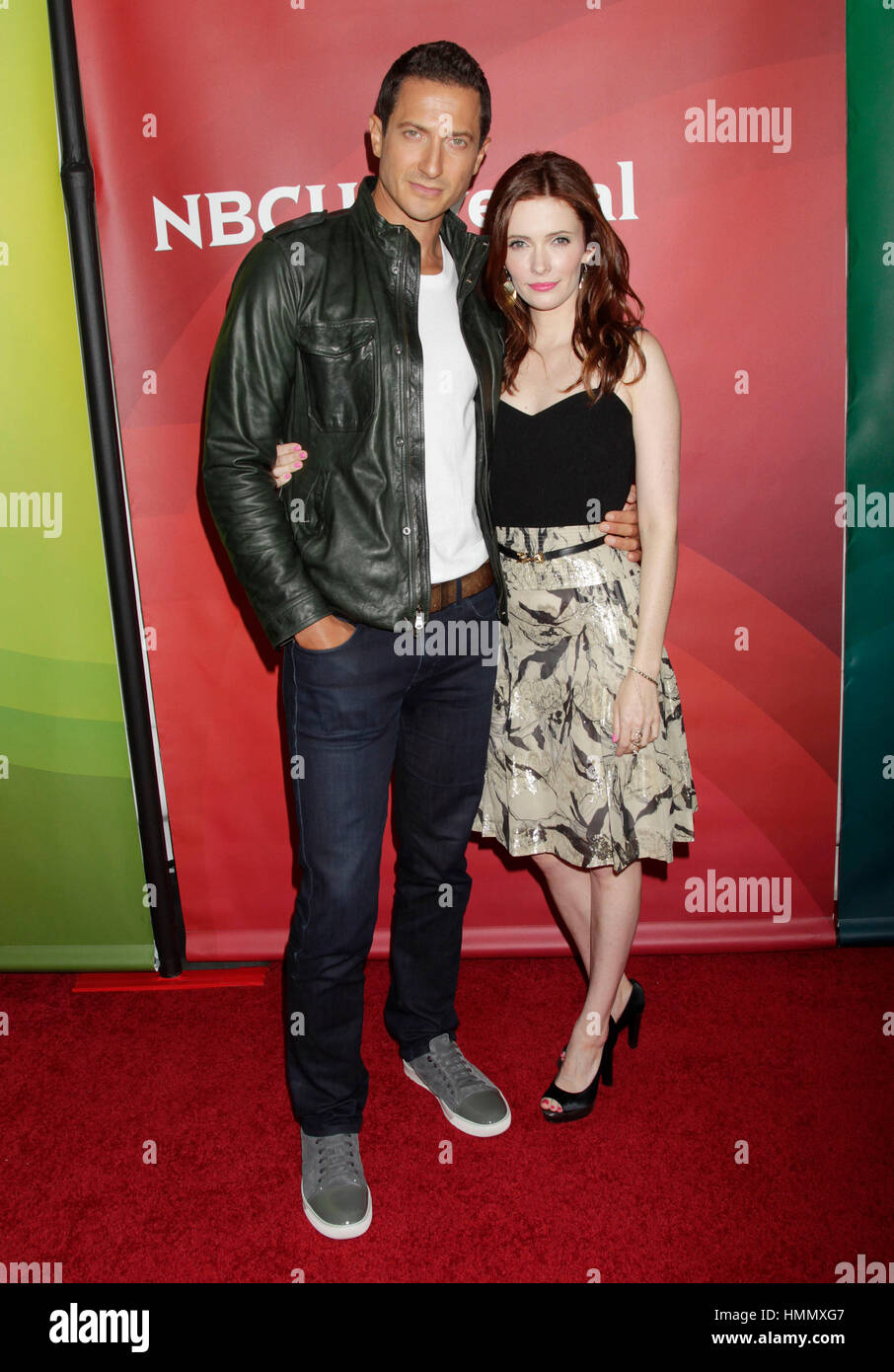 Sasha Roiz and Bitsie Tulloch arrive at the NBCUniversal TCA Press Tour on  January 6, 2013, in Pasadena, California. Photo by Francis Specker Stock  Photo - Alamy