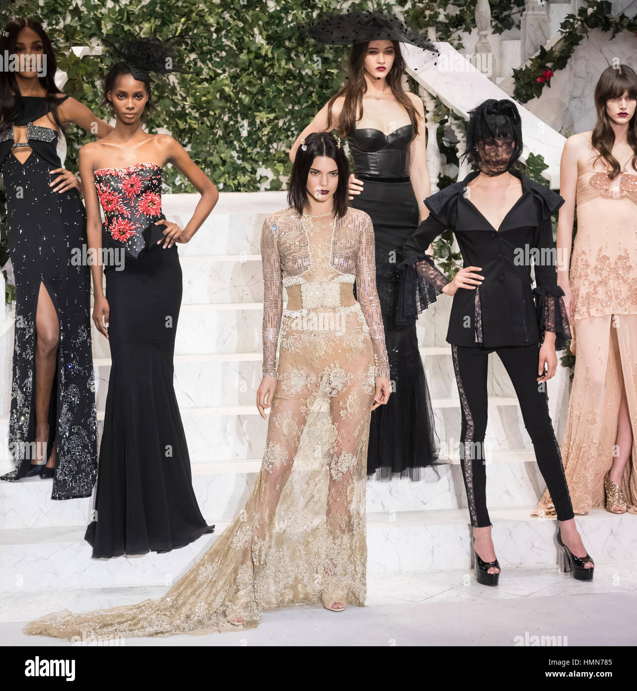 New York, USA. 9th Feb, 2017. Kendall Jenner walks the runway at La Perla  Show during New York Fashion Week Women's F/W 2017 at SIR Stage 37 Credit:  Ovidiu Hrubaru/Alamy Live News