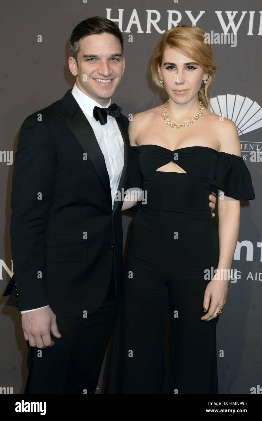 New York. 8th Feb, 2017. Evan Jonigkeit and Zosia Mamet attend the 19th(02)