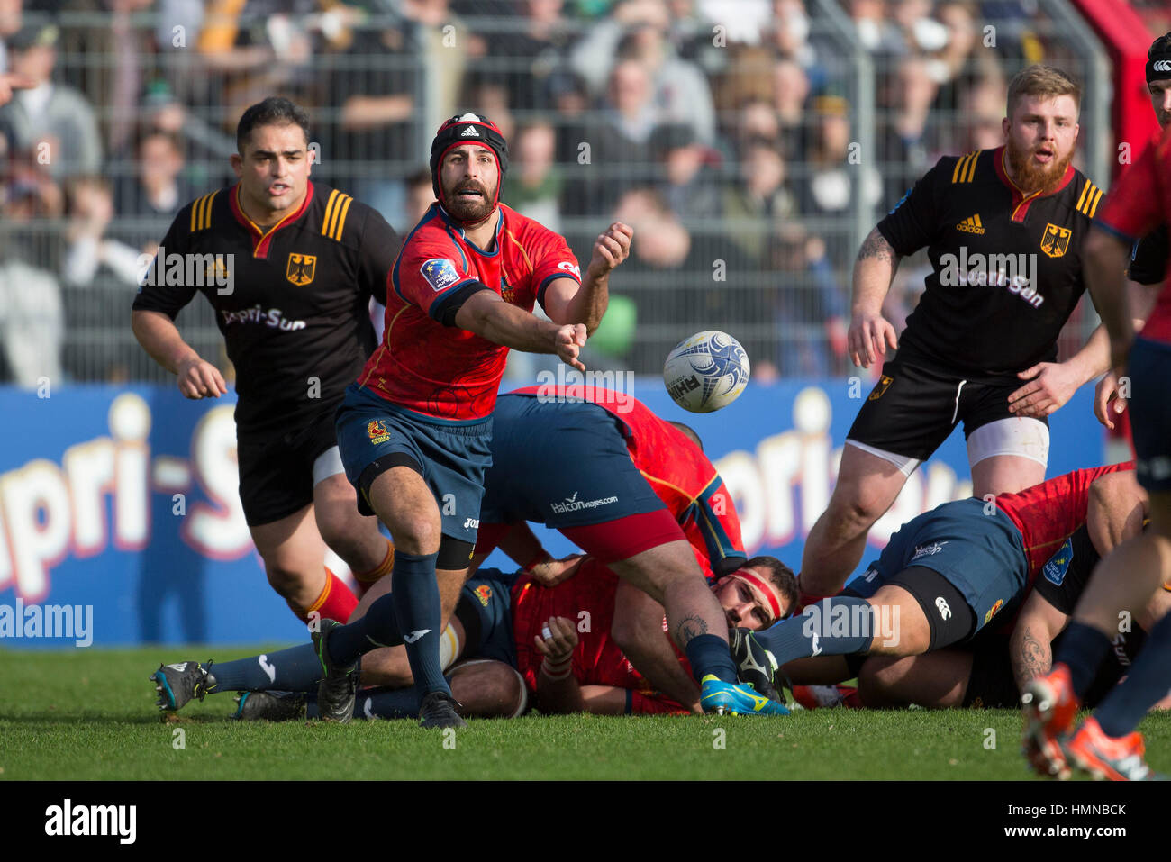 Cologne, Germany. 11th Mar, 2017. Spain's Mathieu Belie in action during the European Rugby Championship Division 1A match between Germany and Spain in Cologne, Germany, 11 March 2017. Photo: Jürgen Keßler/dpa/Alamy Live News Stock Photo