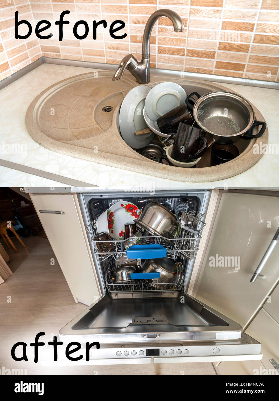 https://c8.alamy.com/comp/HMNCW0/sink-with-dirty-kitchenware-utensils-and-dishes-open-dishwasher-with-HMNCW0.jpg