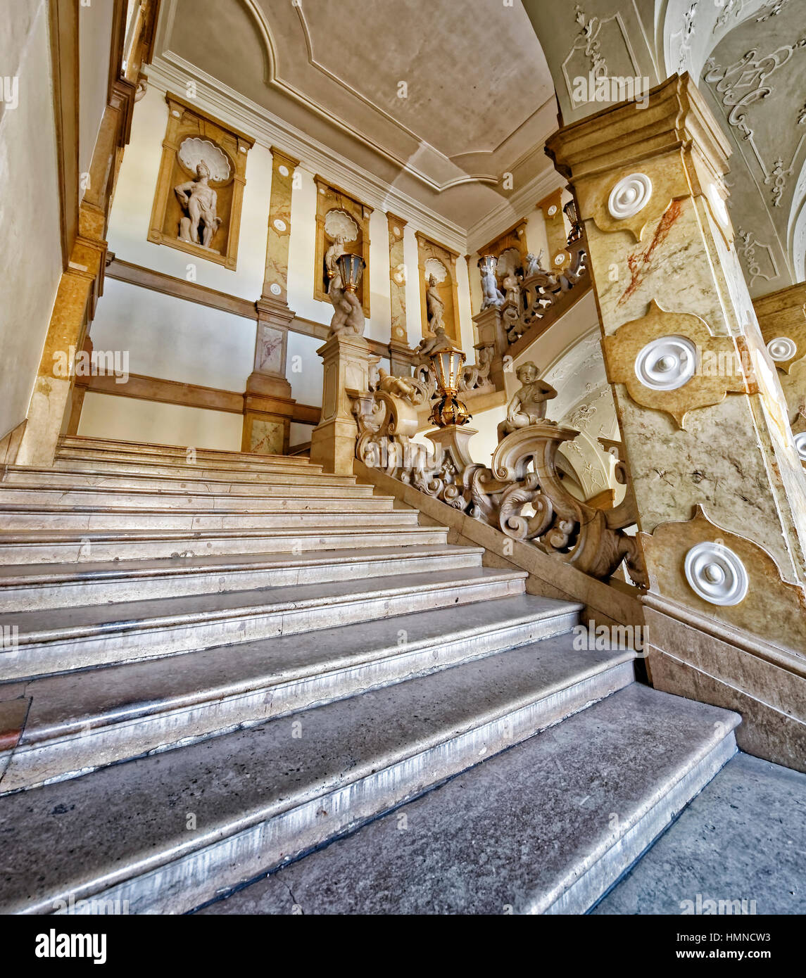 The main stairway in the Mirabell in Salzburg (HDR image) Stock Photo