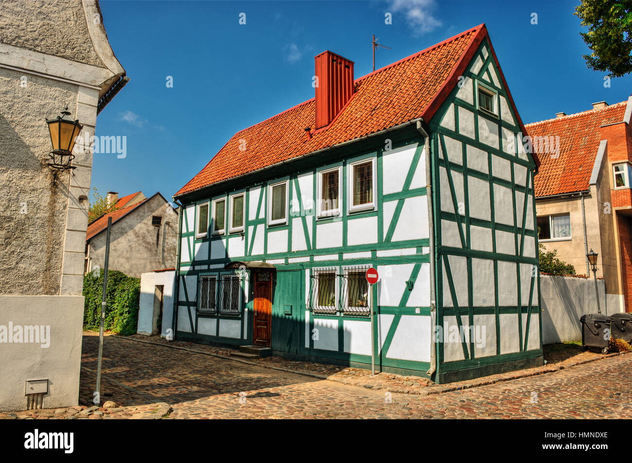 July 2016, frame house in Klaipeda (Lithuania) Stock Photo