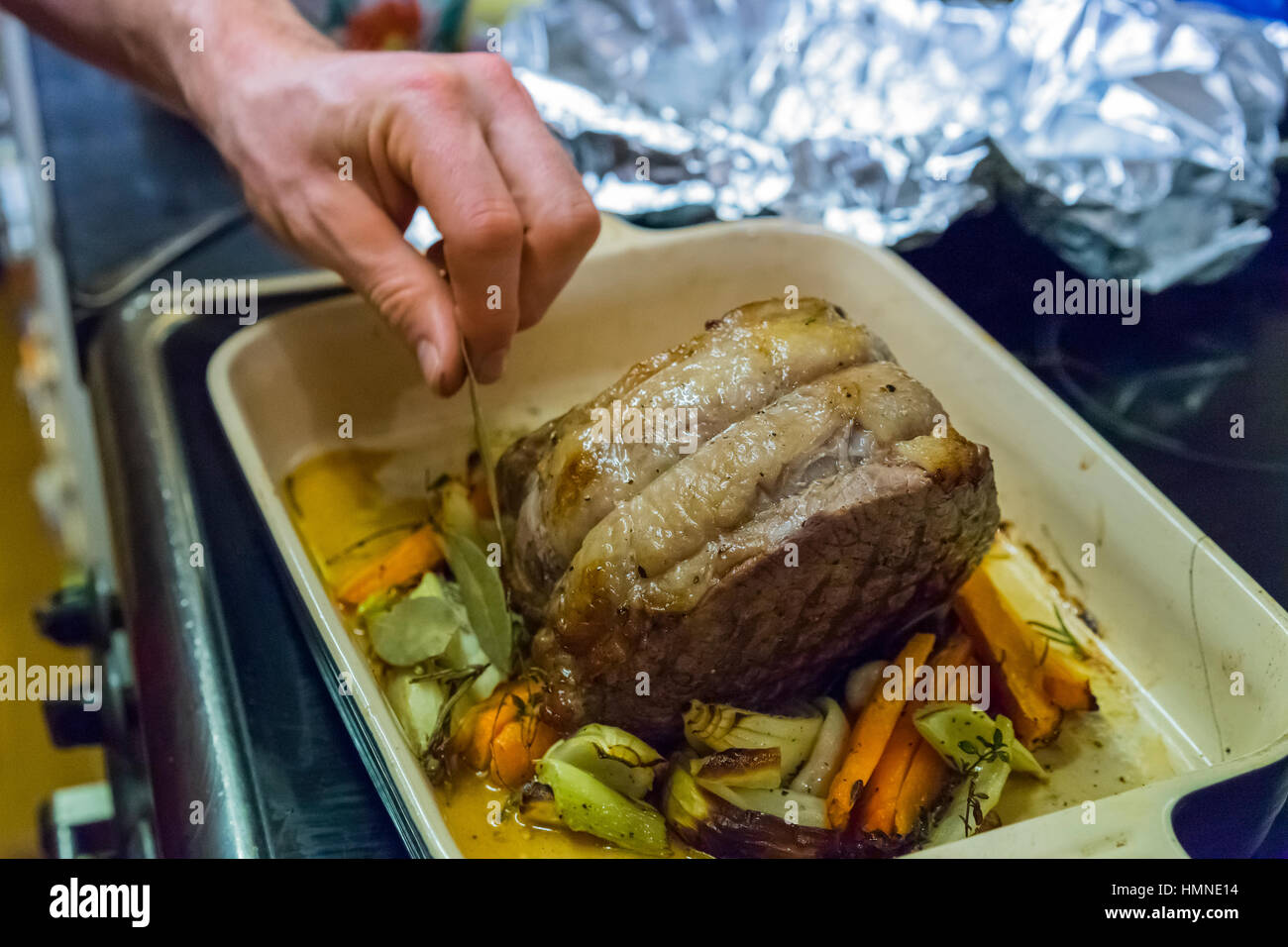Beef joint herbs roast hi-res stock photography and images - Alamy