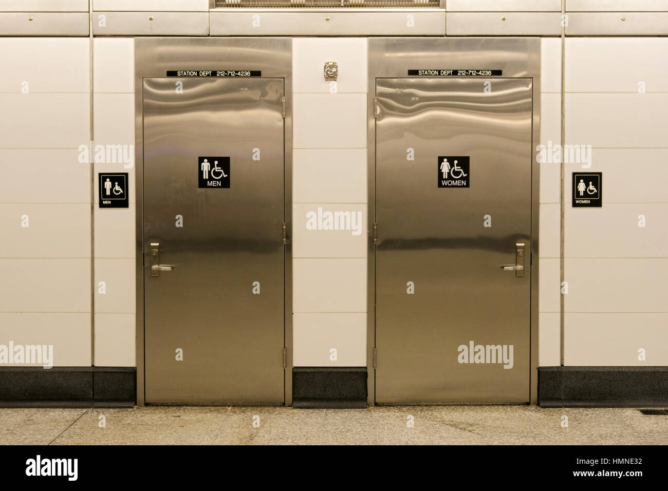 The public restrooms inside the East 86th Street subway station on the new Second Avenue line on