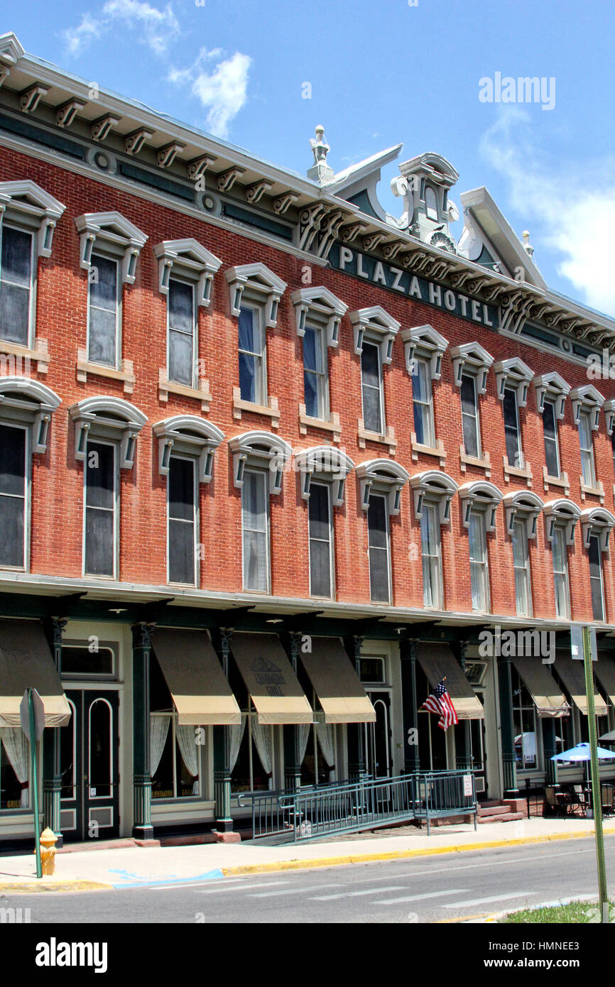 Plaza Hotel in Las Vegas, New Mexico is an architectural and historic gem  built in 1882 and still hosts guests Stock Photo - Alamy