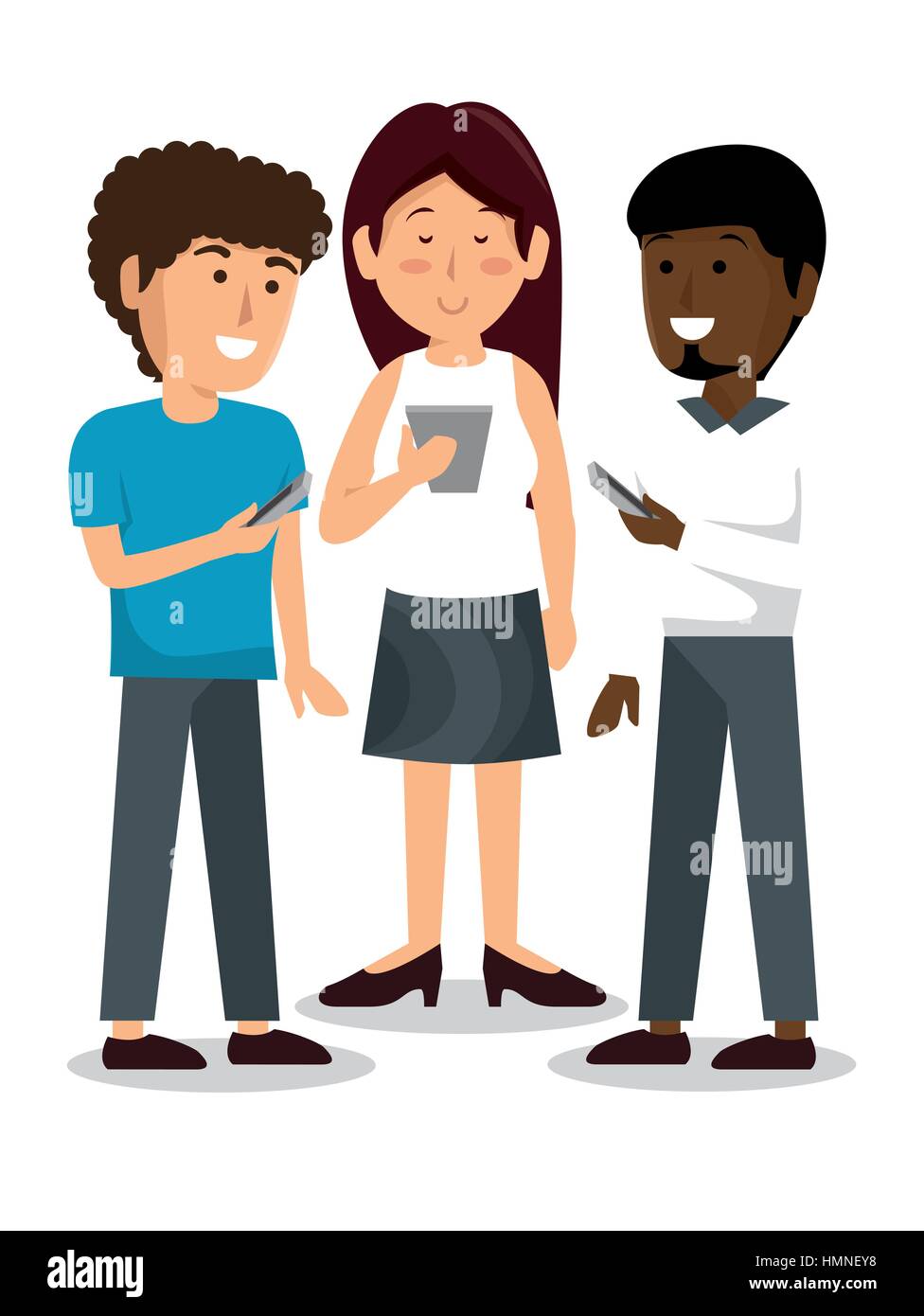 Group of people using smartphone vector illustration design Stock ...