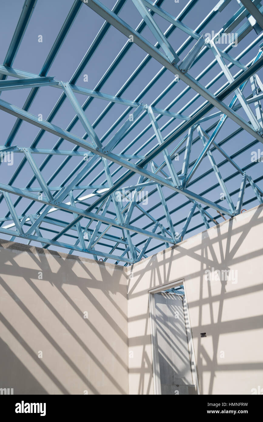 Structure Of Steel Roof Frame For Building Construction