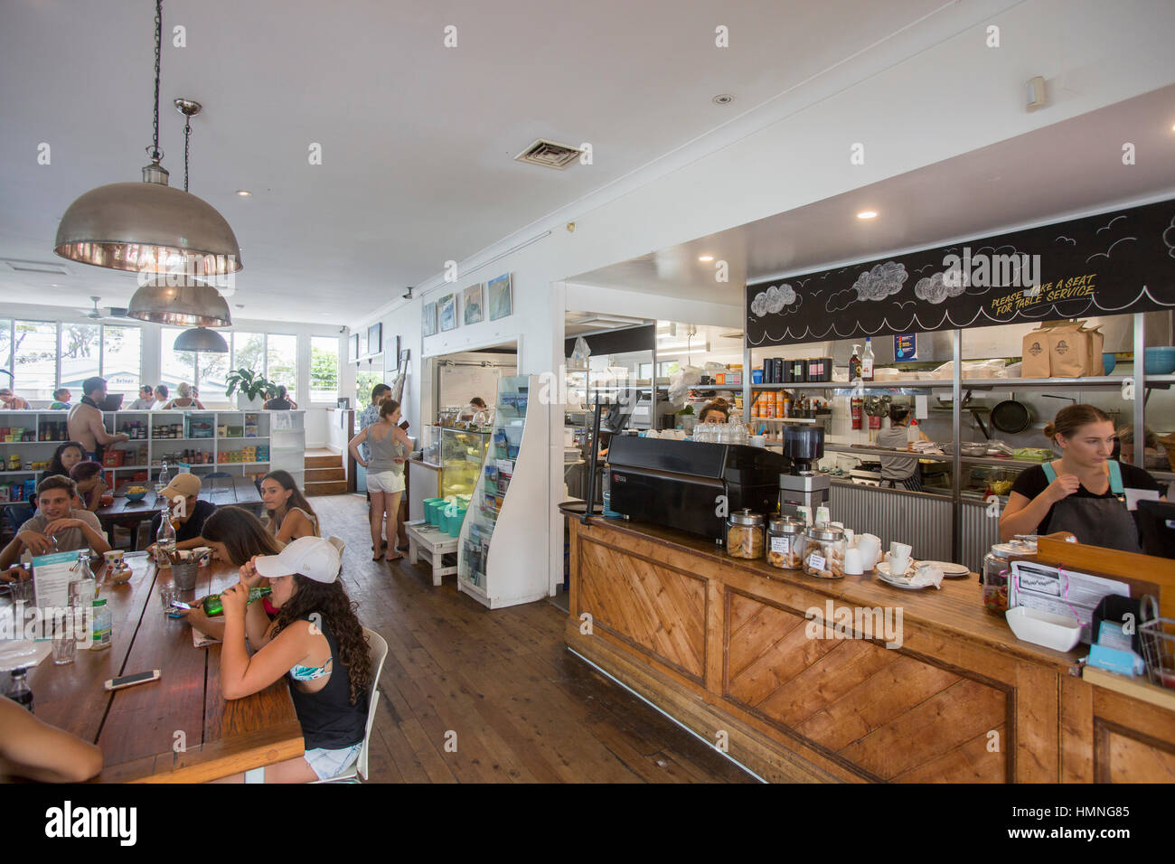 Interior of Hyams Beach store and cafe in Hyams Beach Village,Jervis Bay,Australia Stock Photo