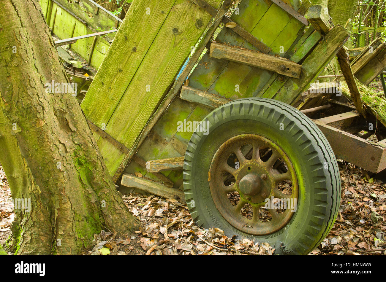 Old Farm Cart Wheel Farmyard Stock Photo