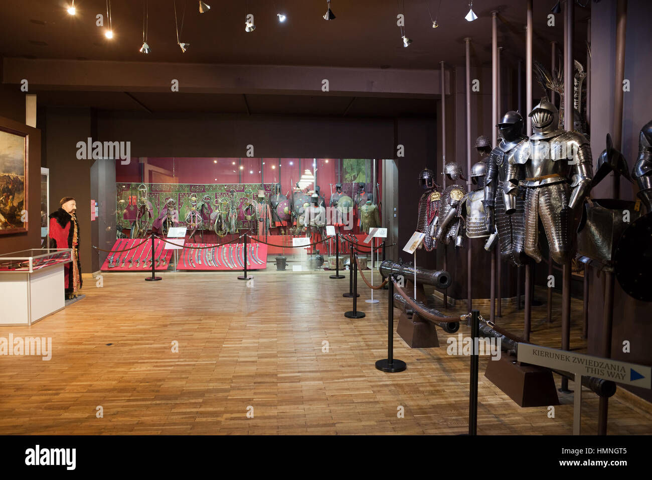 Polish Army Museum interior, Sobieski Hall exhibition in Warsaw, Poland, Europe Stock Photo