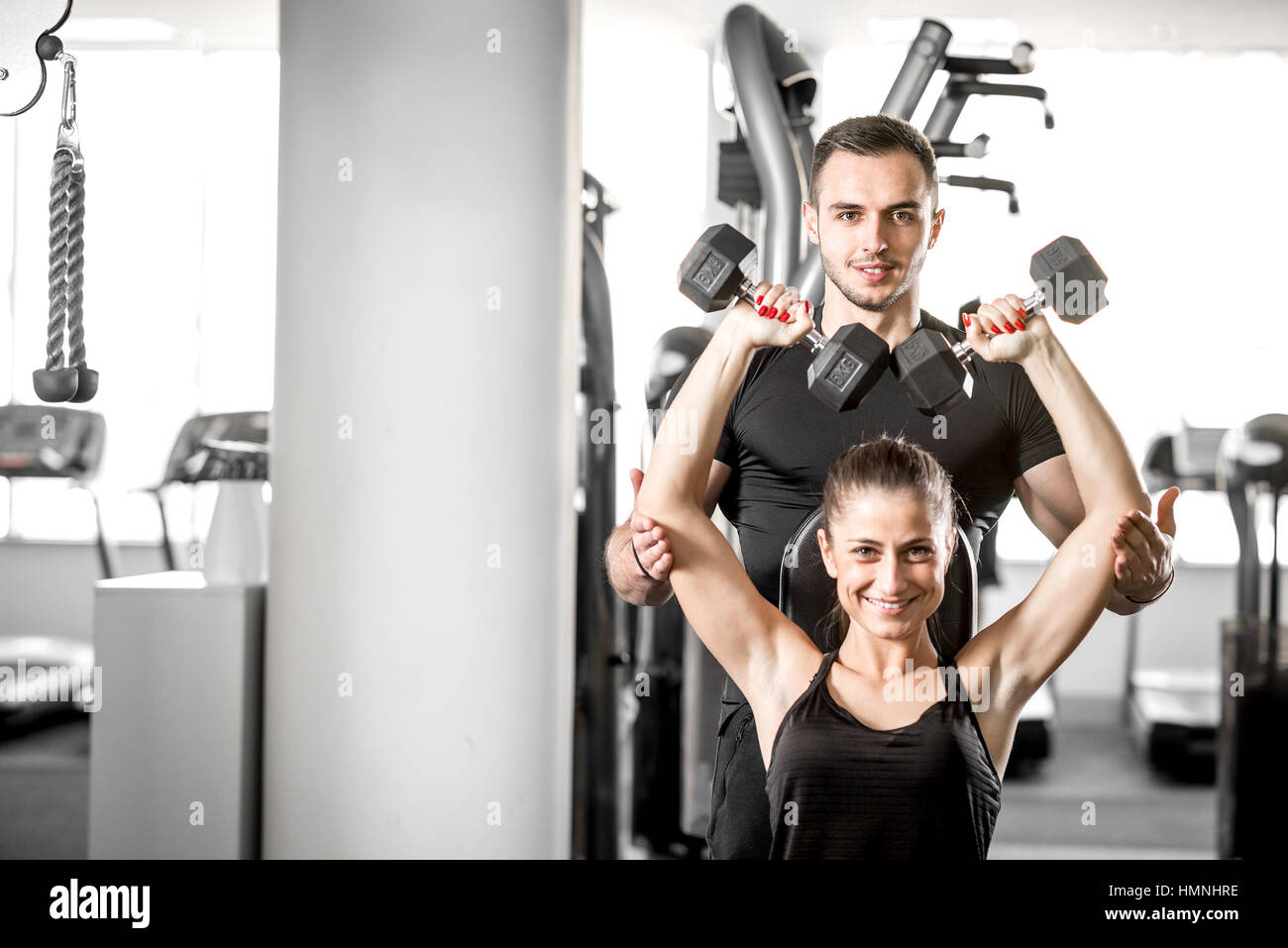 Couple workout bench press