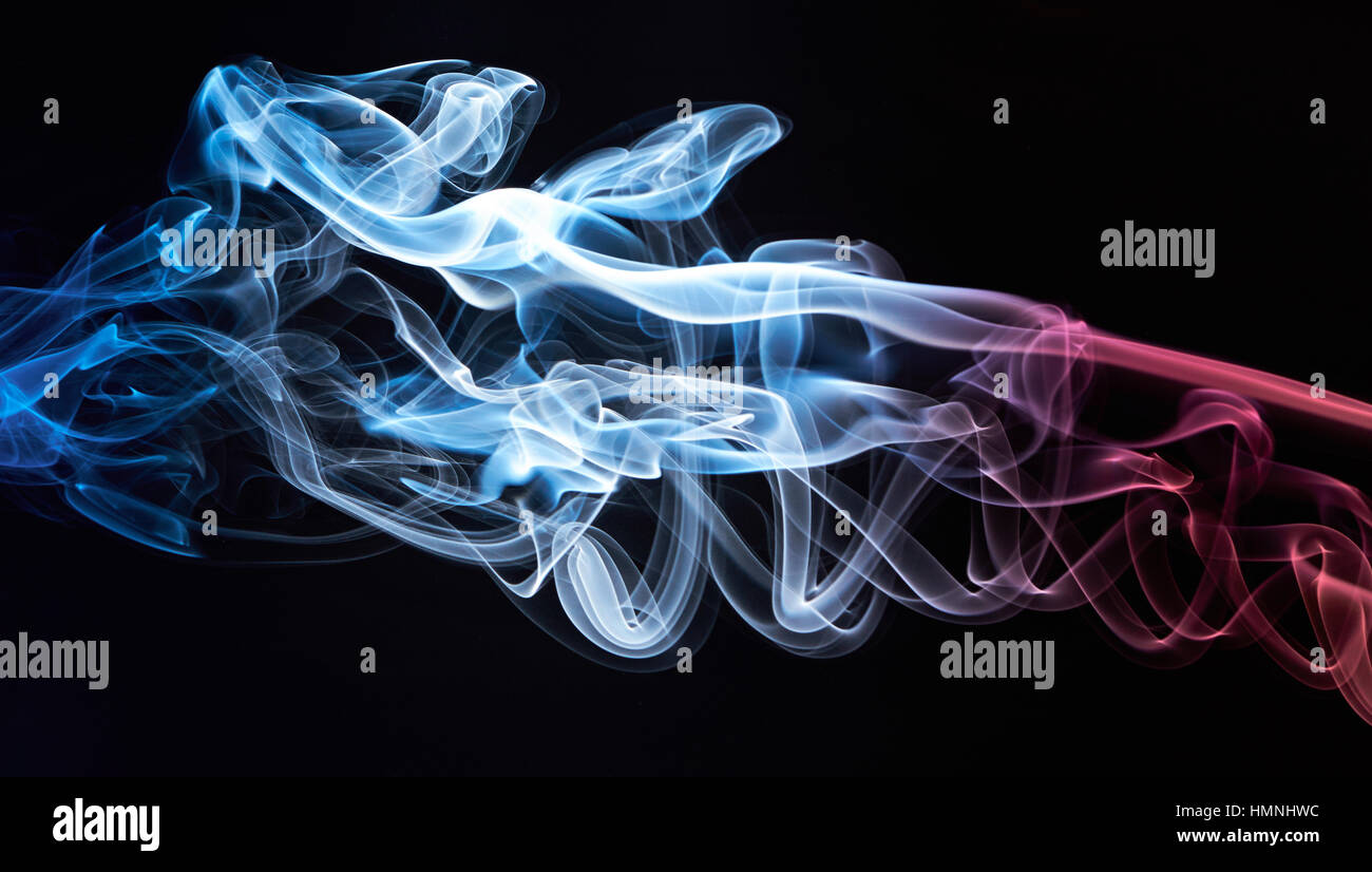 smooth color smoke cloud isolated on black background Stock Photo