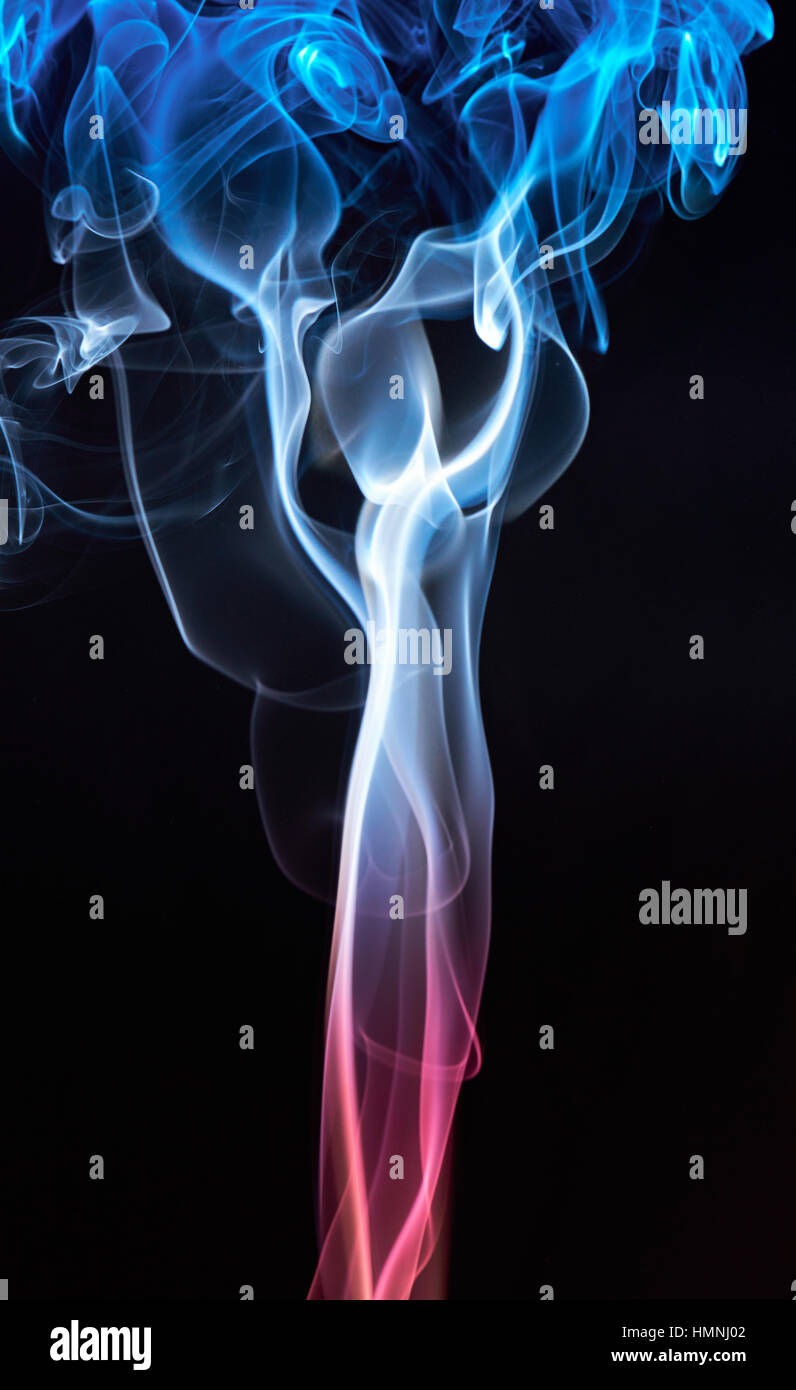 abstract colorful smoke on black background isolated Stock Photo