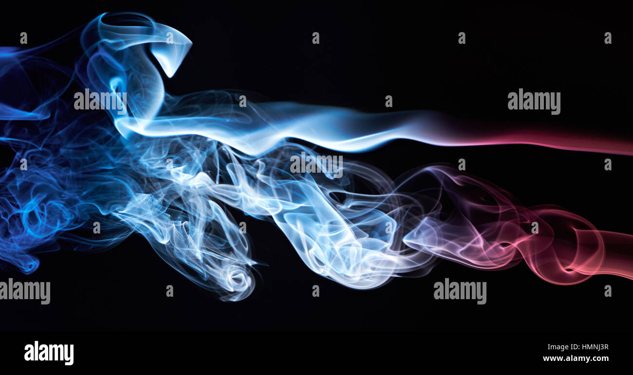 smoke colored as france flag isolated on black background Stock Photo