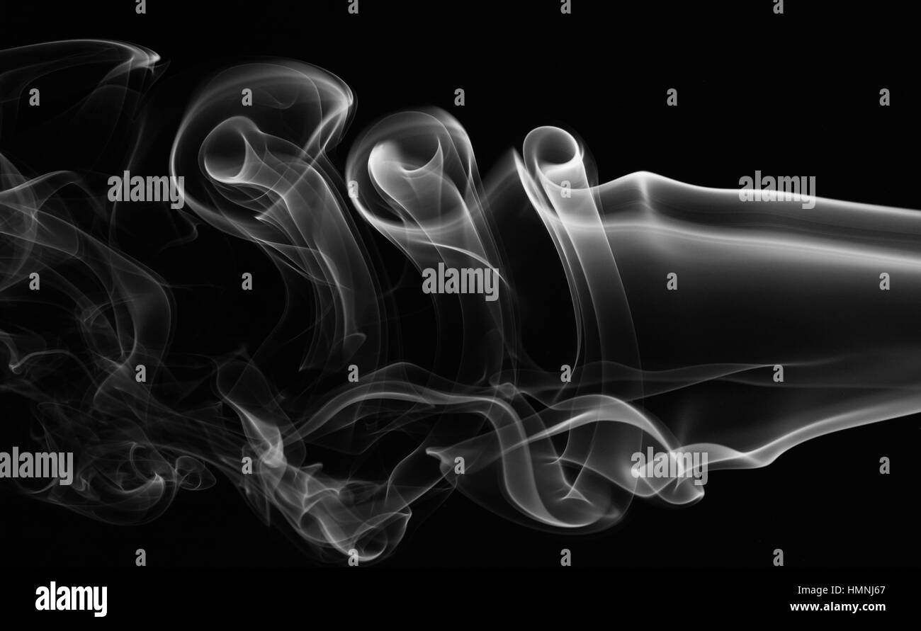 black and white smoke cloud isolated on black Stock Photo - Alamy
