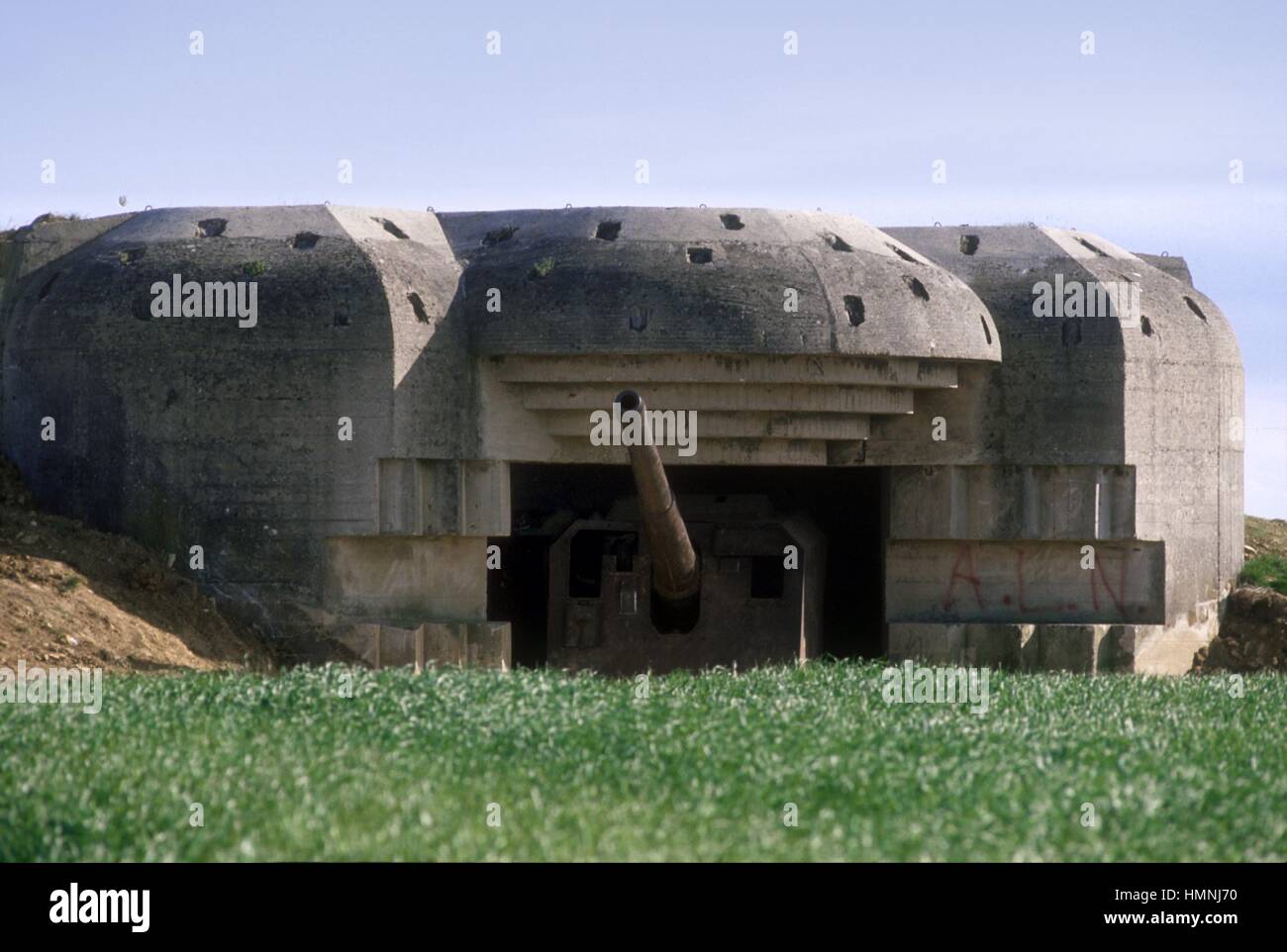 - Normandy, sites of allied landing of June 1944, German coastal gun batteries of Merveille   - Normandia, i luoghi degli sbarchi alleati del giugno 1944, batterie costiere tedesche di Merveille Stock Photo