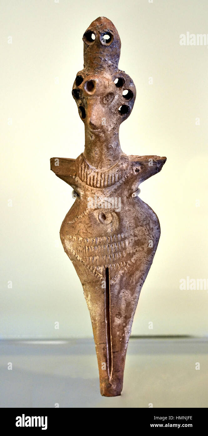 terracotta figurines of women with stubby arms. Statuette figures Turkey10th Century BC Sam'al (Hittite: Yadiya ) was founded as a Hittite colony from 1725-1200 BC.  In 940 BC it became a kingdom, and in 680 BC the state came under control of the Assyrian Empire. ) Samʼal,  Yaʼdiya , Zincirli Höyük,  archaeological site located Anti-Taurus Mountains Turkey Stock Photo