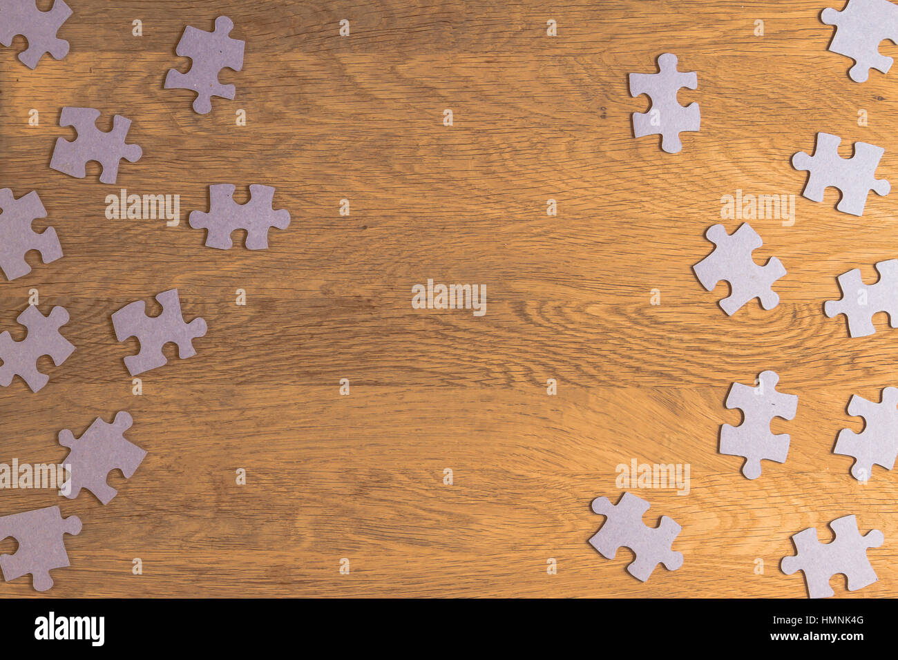 Puzzle Game Paper Pieces Pattern Frame On Wooden Background