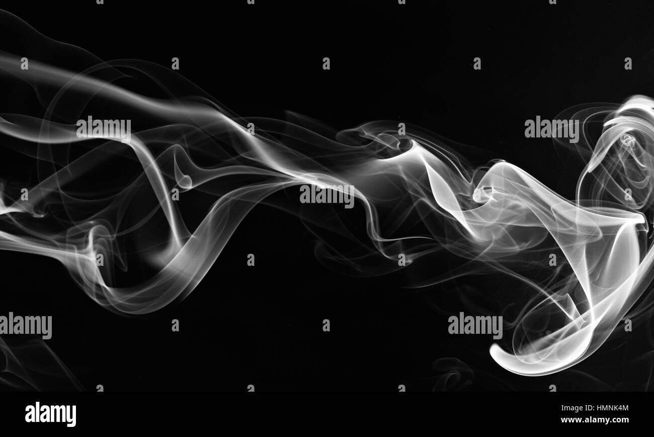 abstract smoke swirls in black and white color Stock Photo