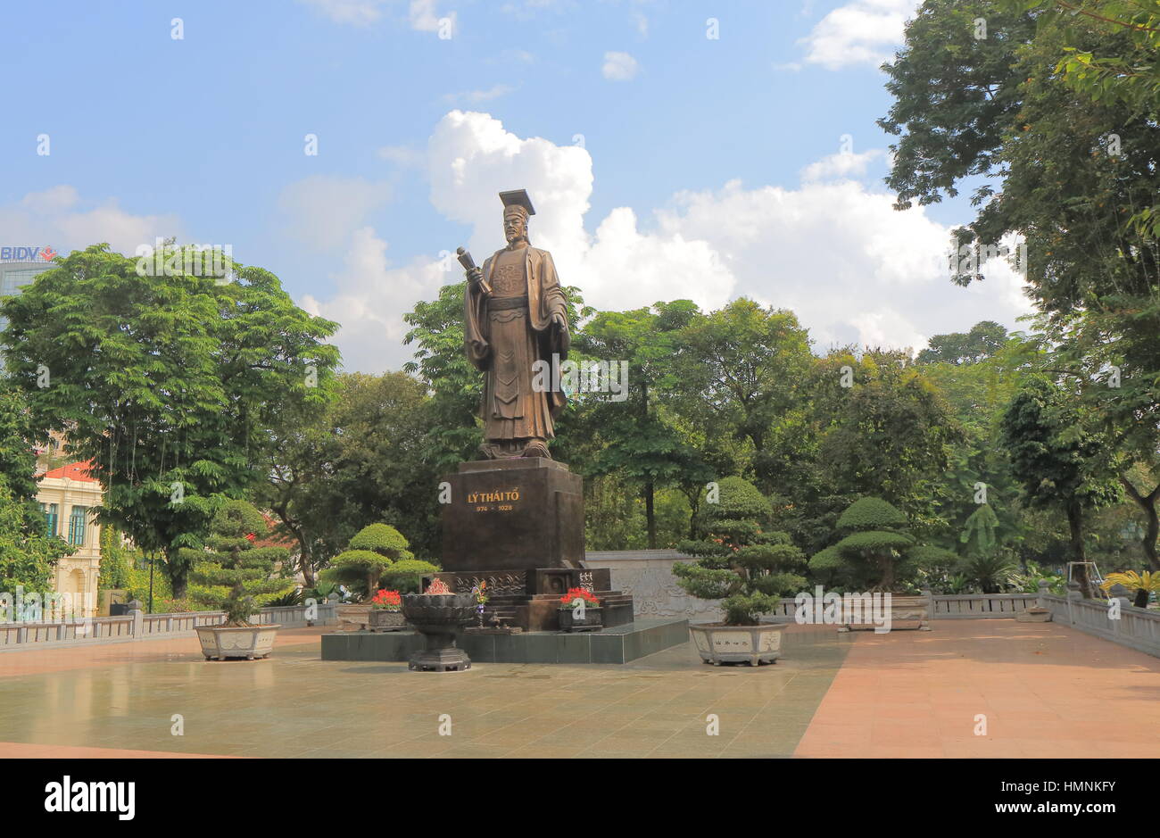Ly Thai To statue park Hanoi Vietnam. Ly Thai To was Annams first emperor and the founder of the Later Ly Dynasty Stock Photo