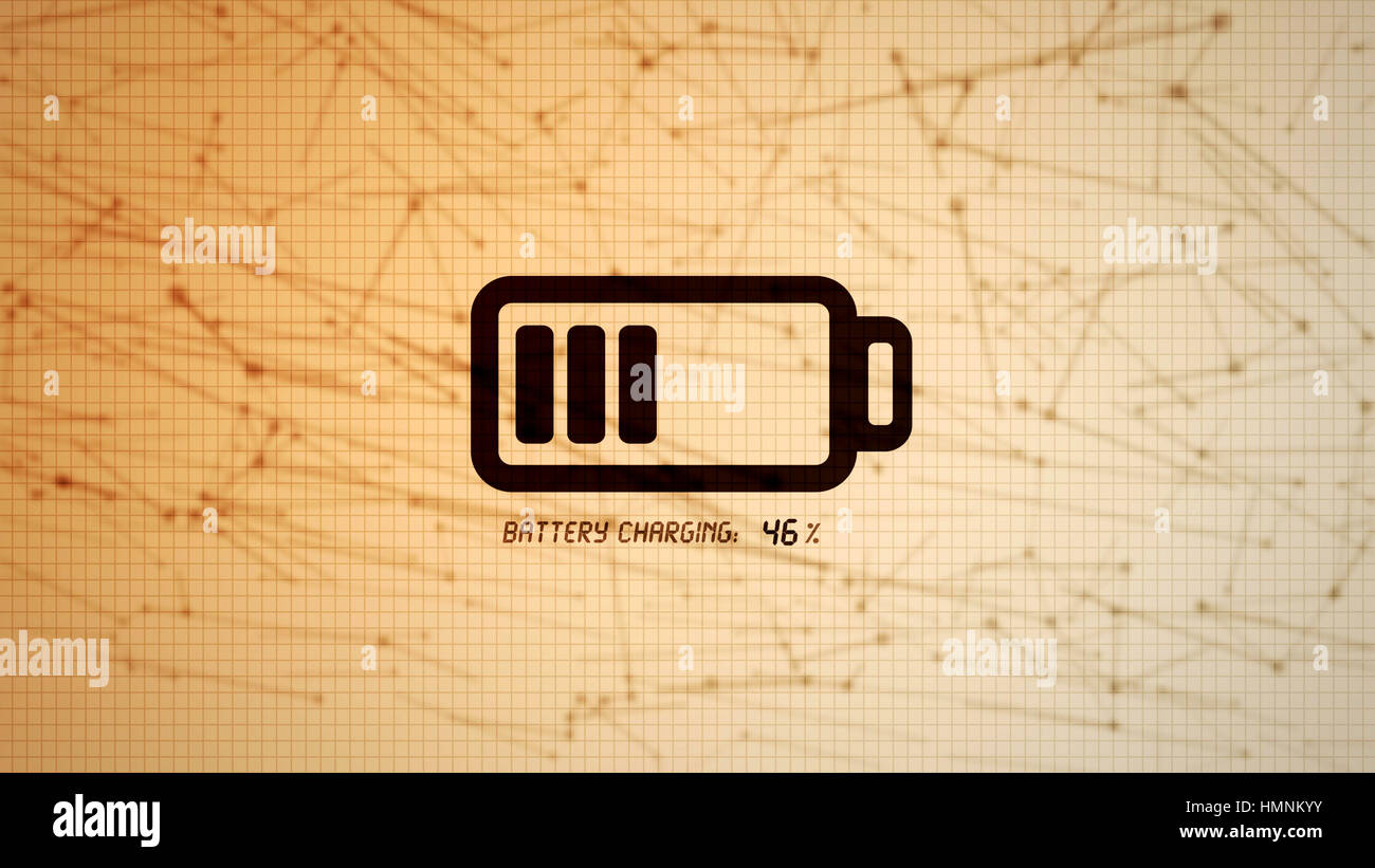 Battery charging icon illustration, rechargeable energy power for mobile electronics devices concept Stock Photo