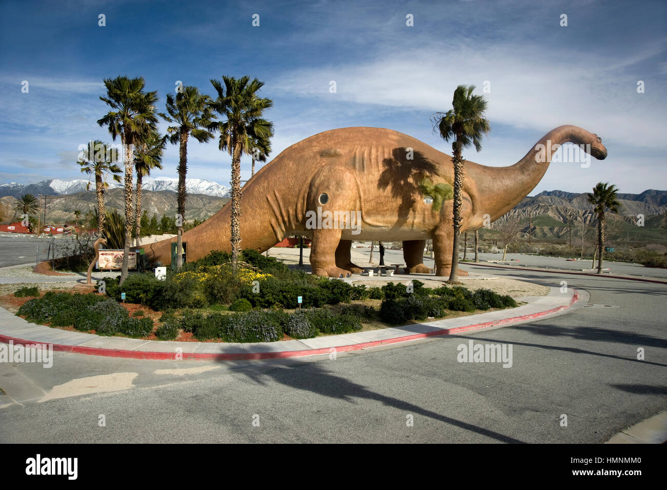 Life size replica of dinosaur as roadside attraction at Cabazon en route to Palm Springs, California Stock Photo
