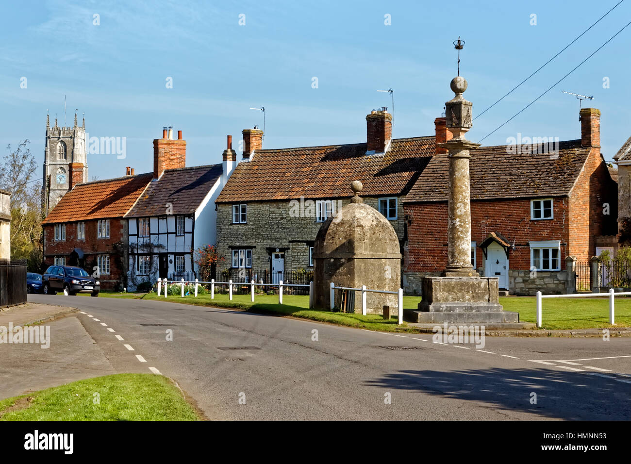 The village green, High Street, Steeple Ashton, Wiltshire, United