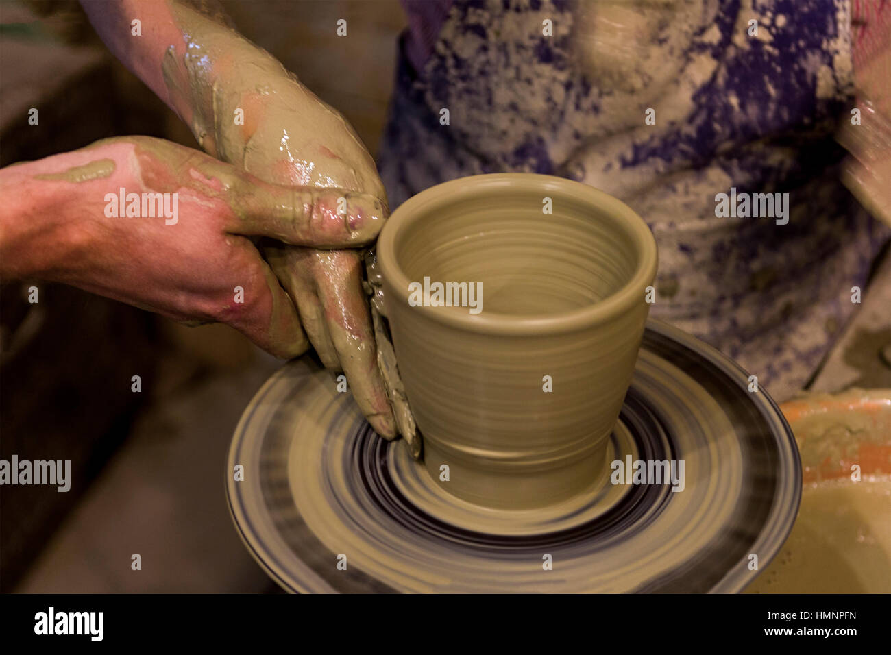 Person Creation Pottery Handcraft Art Mud Concept Stock Photo Alamy