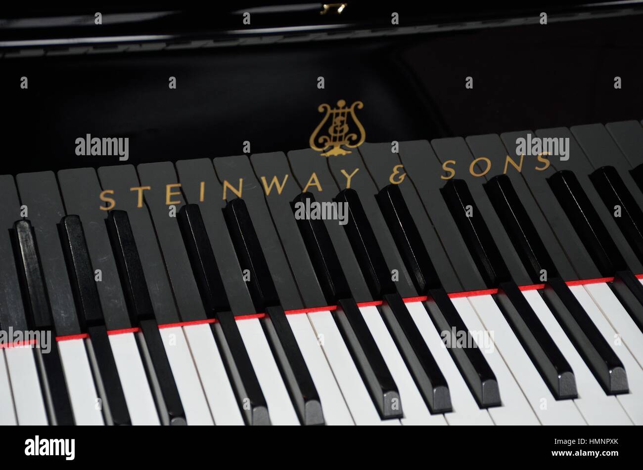 Norfolk  , United Kingdom - October 24, 2016: Keys of Steinway Grand Piano Stock Photo