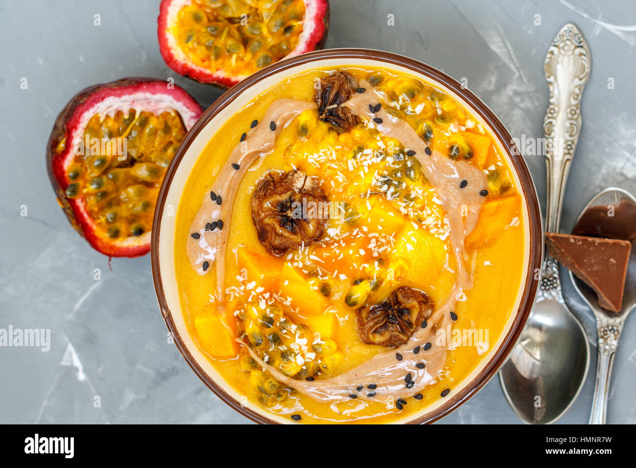 https://c8.alamy.com/comp/HMNR7W/vegan-breakfast-smoothie-bowl-with-mango-and-passion-fruit-love-for-HMNR7W.jpg
