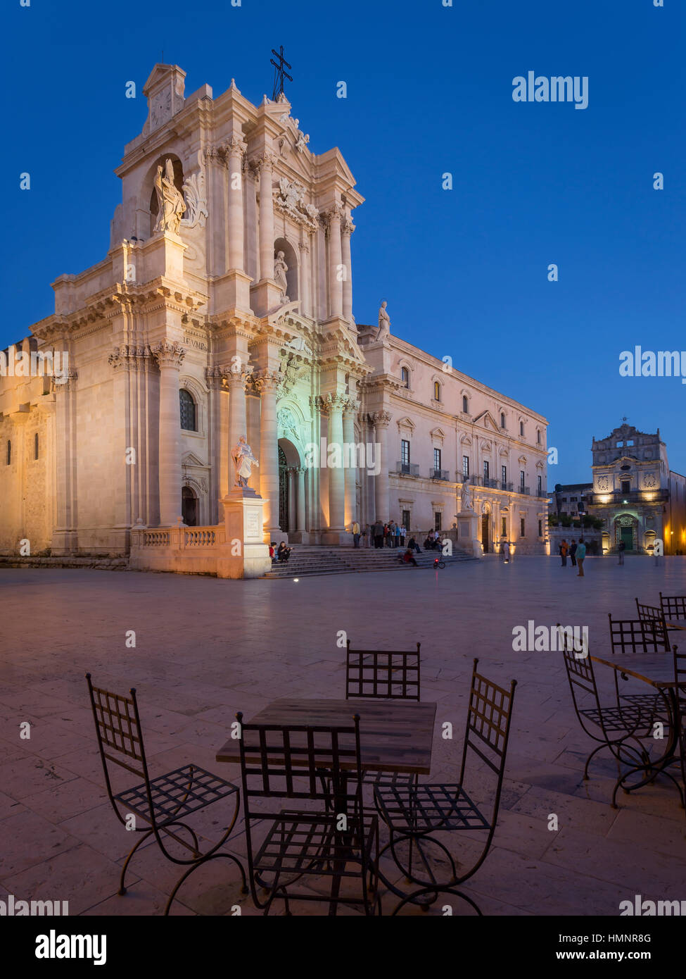 Ortigia, Siracusa (Syracuse). The "Piazza Duomo" square with the facade