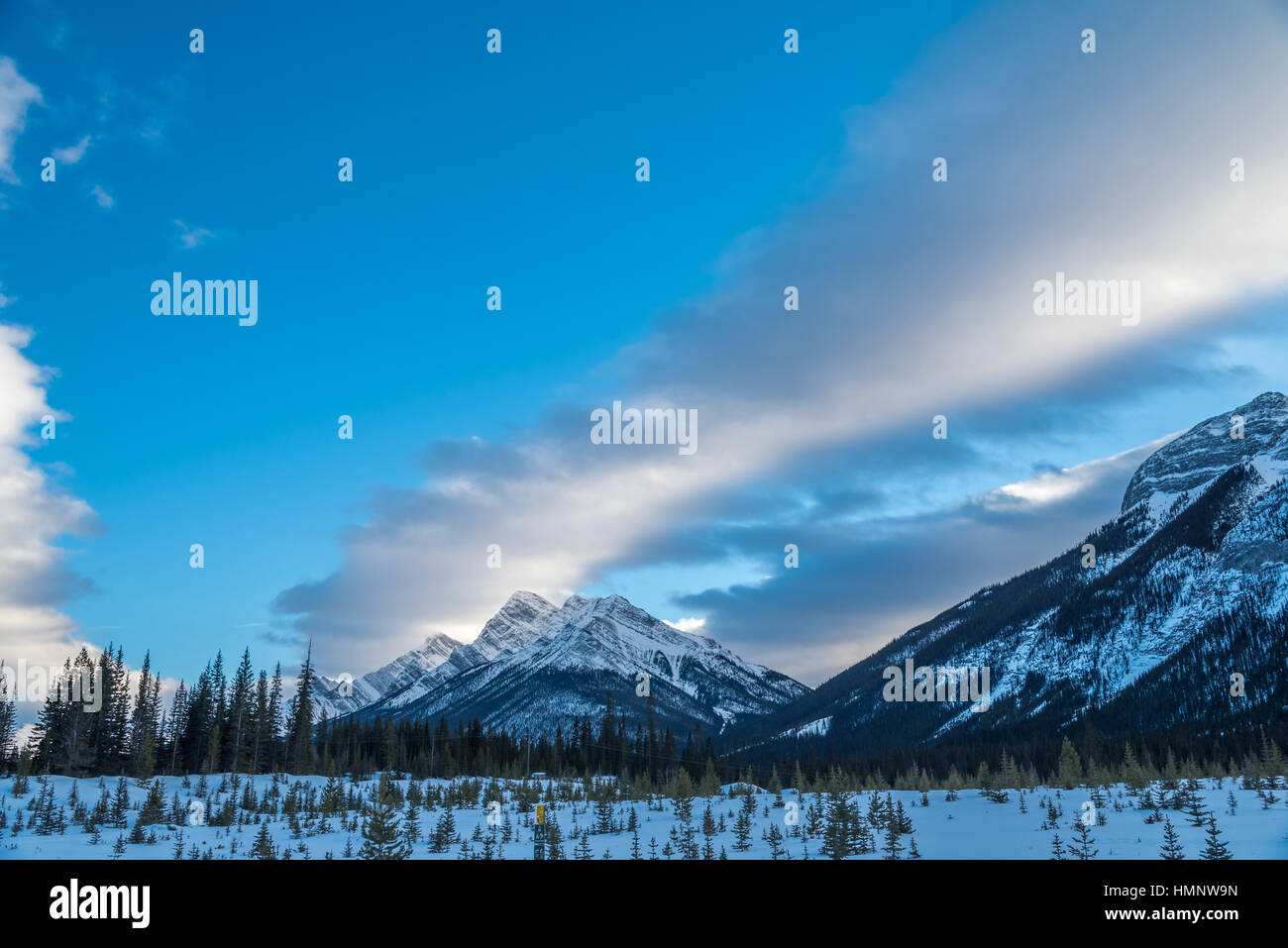 Kananaskis Country in winter time, Alberta, Canadae Stock Photo