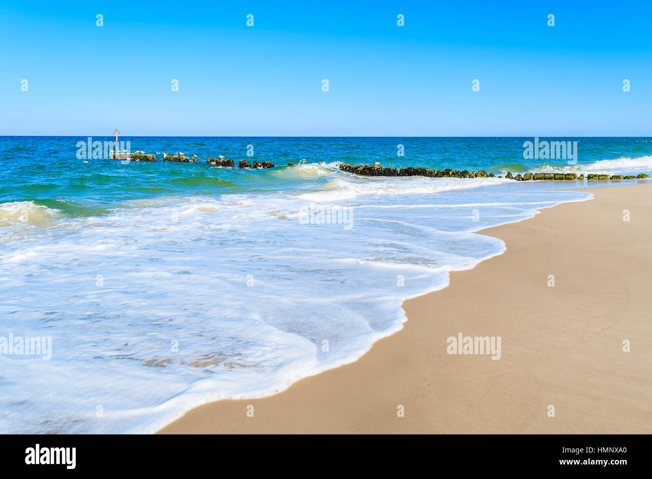 Sea waves on a beach, Sylt island, Germany Stock Photo