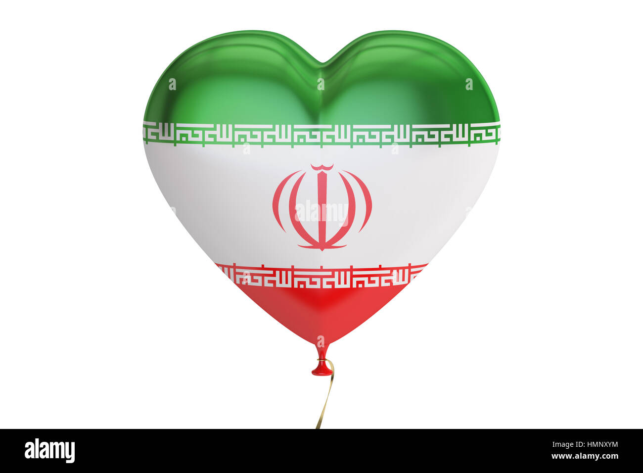 balloon with Iran flag in the shape of heart, 3D rendering isolated on ...