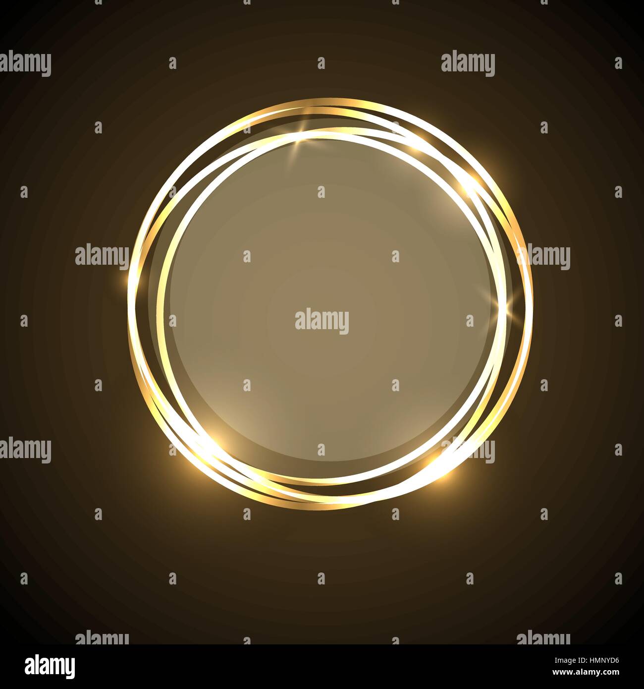 Abstract background with gold neon circles banner, stock vector Stock ...