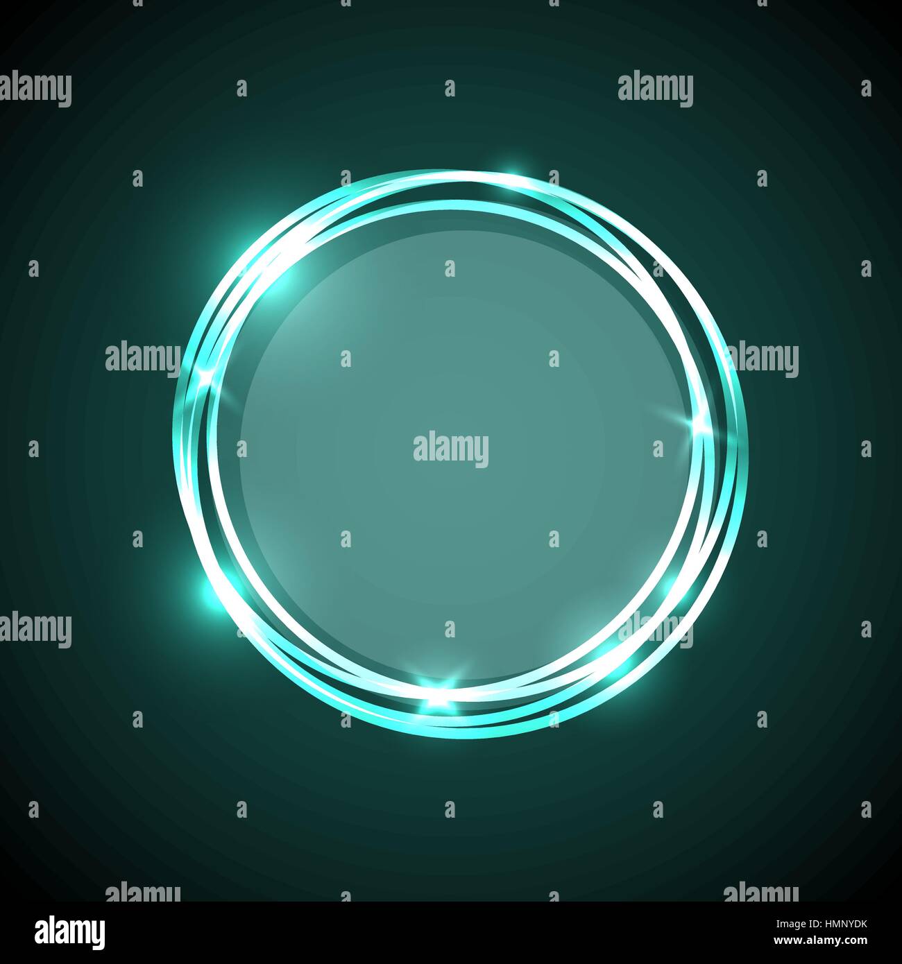 Abstract background with green neon circles banner, stock vector Stock ...