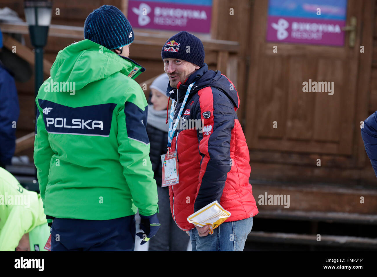 ZAKOPANE, POLAND - JANUARY 24, 2016: FIS Ski Jumping World Cup in Zakopane o/p ADAM MALYSZ Stock Photo