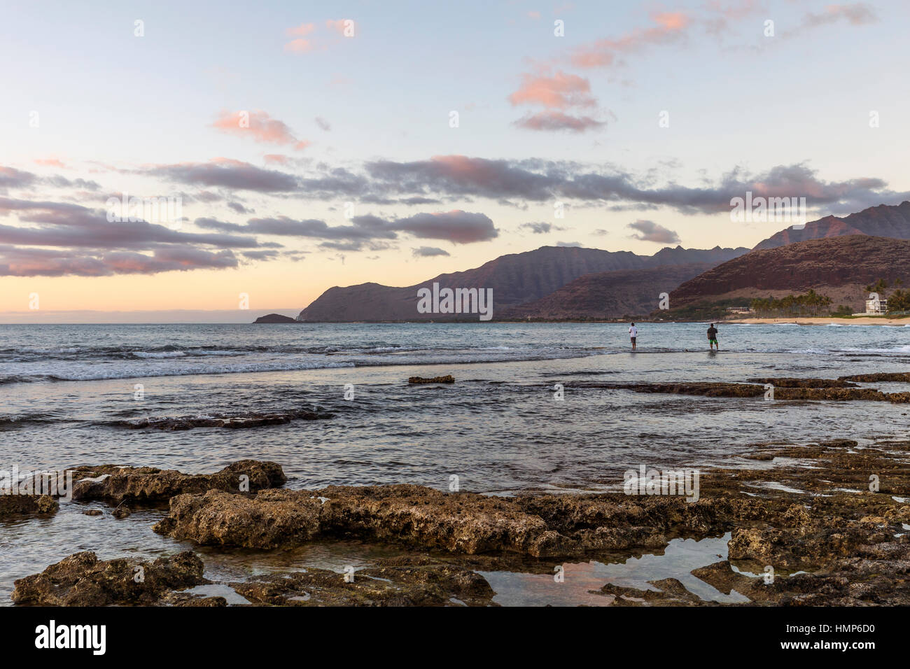 Fishing in Waianae Stock Photo Alamy