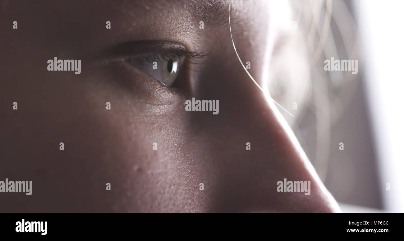 Closeup of teenage girl without makeup looking somewhere Stock Photo ...