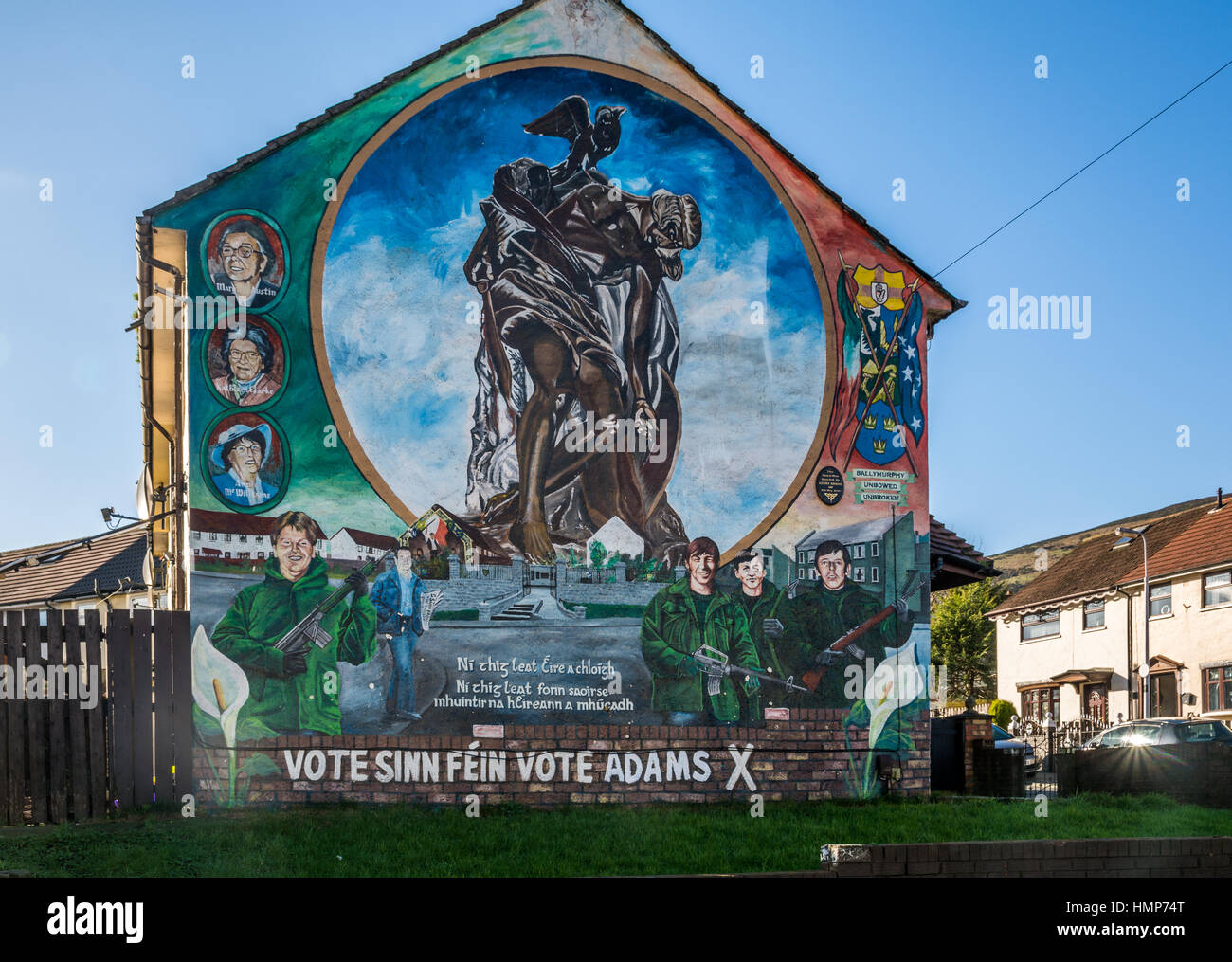 Ballymurphy local Republican mural Stock Photo