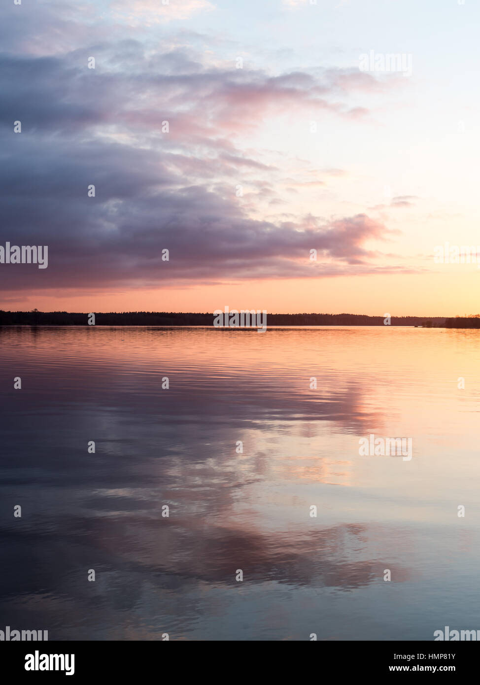 sunset over the sea with dramatic colorful sky Stock Photo - Alamy