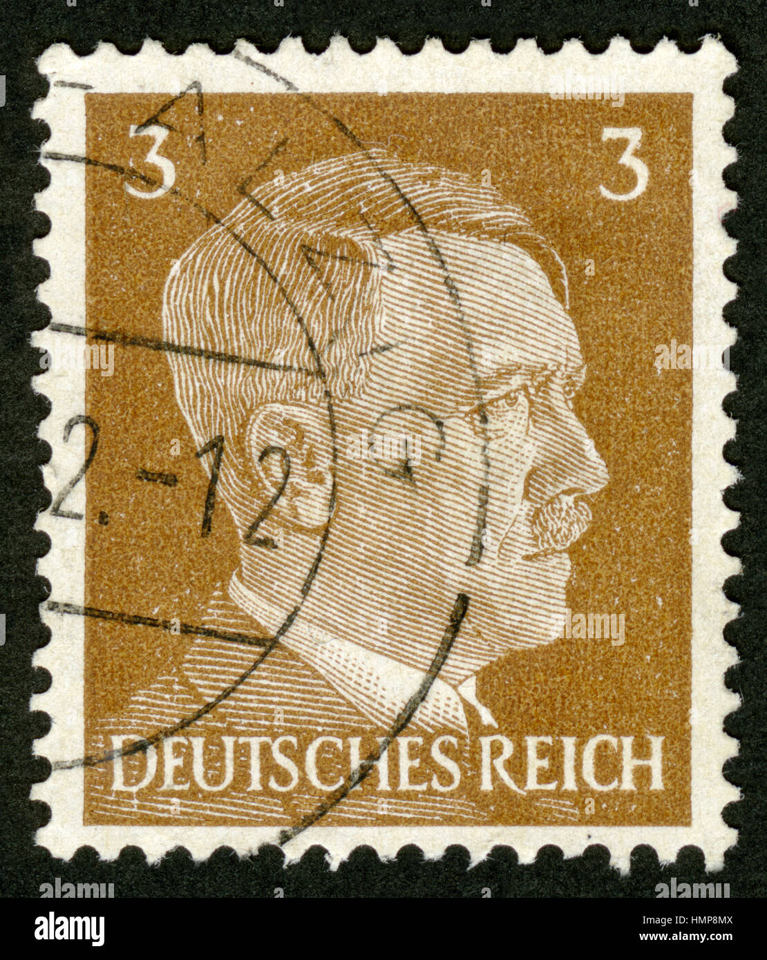 German Reich postage stamp, portrait Adolf Hitler, Year 1941 Stock Photo