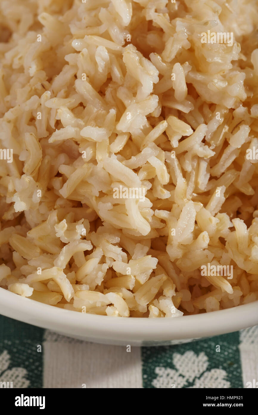 A bowl of cooked brown basmati rice Stock Photo Alamy