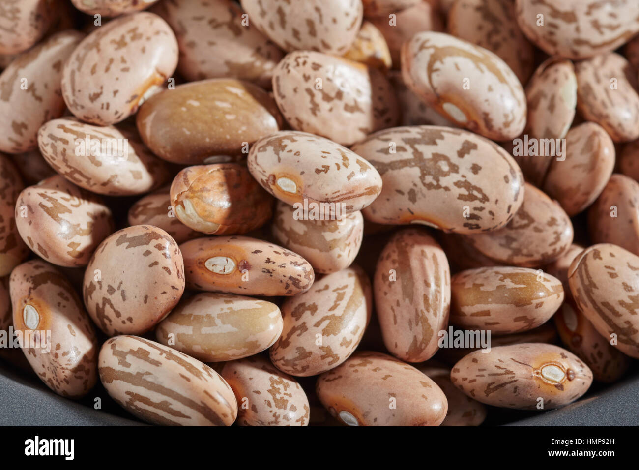 a bowl of uncooked pinto beans Stock Photo