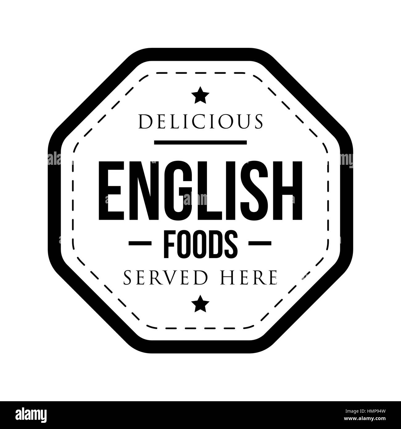 Delicious English Foods vintage stamp Stock Vector