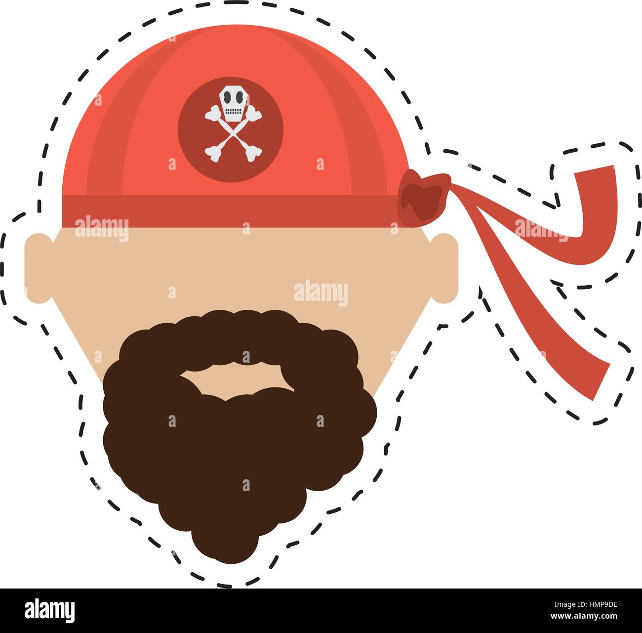 pirate red bandana corsair bones cut line vector illustration eps 10 ...